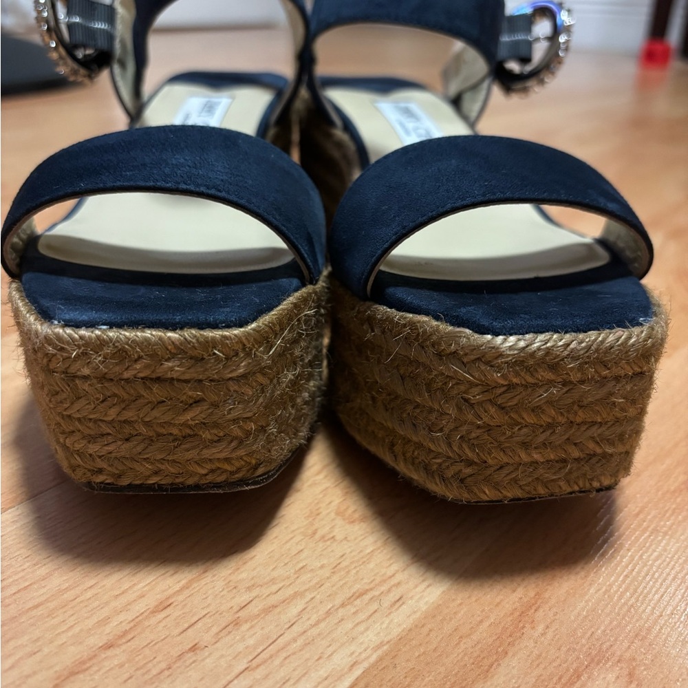 Jimmy Choo Black Wedge Sandals - Picture 9 of 11